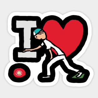 I Love Lawn Bowls Sticker